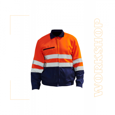 Veste haute-visibilité de travail en polycoton - ISO 20471 CLASSE 2