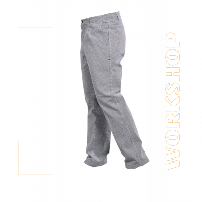 Pantalon de cuisine pied de poule mixte