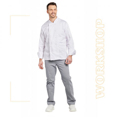 Pantalon de cuisine pied de poule mixte
